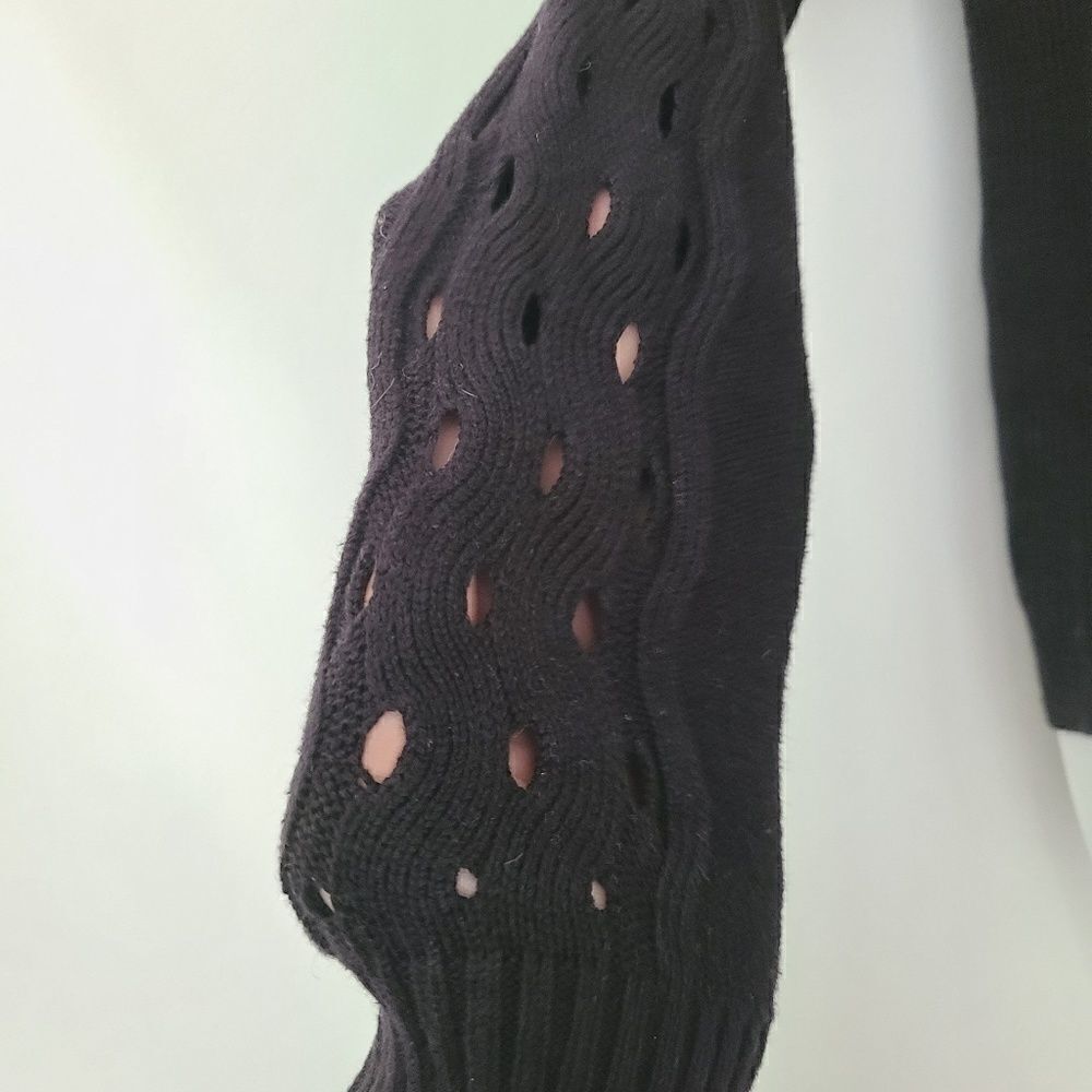 Tory Burch Black Basket Knit Sweater S - Picture 5 of 8